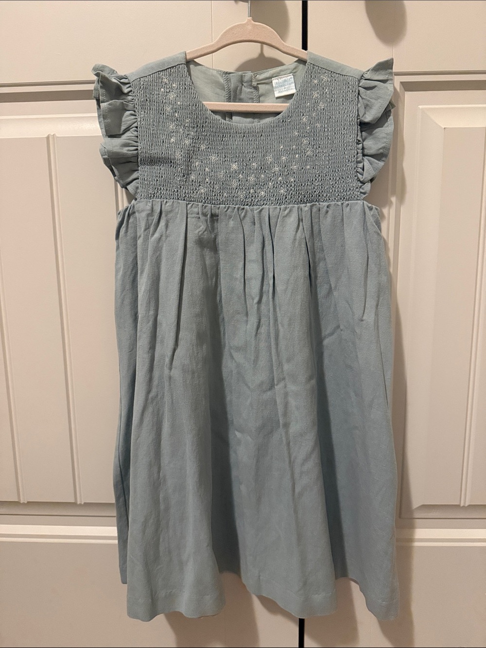 Edgehill Collection Light Blue Smocked Flutter Dress for Girls